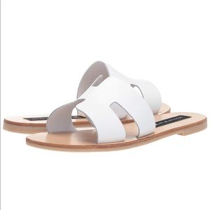 Steve Madden White Leather Sandals